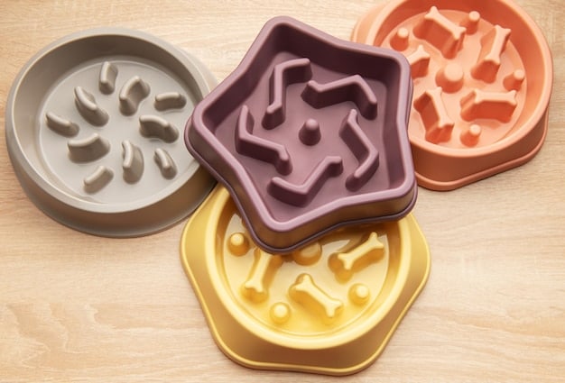 A close-up of a puzzle feeder cat toy, showcasing the intricate design with multiple compartments and sliding mechanisms where treats can be hidden. The image highlights the different ways a cat would interact with it using its paws and nose.
