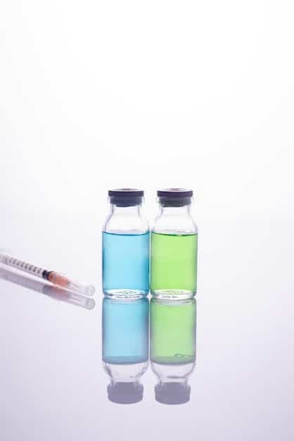 A side-by-side comparison of traditional vaccine vials and newer, pre-filled syringe systems. The image highlights the ease of use and reduced risk of contamination with the pre-filled syringes.