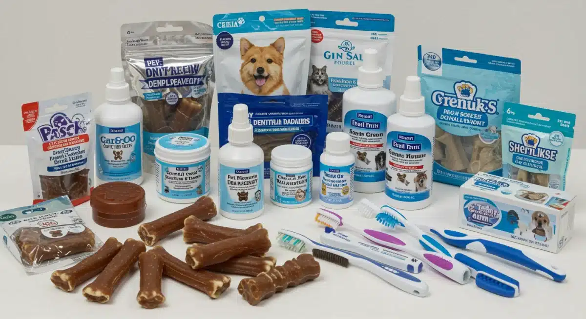 Assortment of pet dental health products