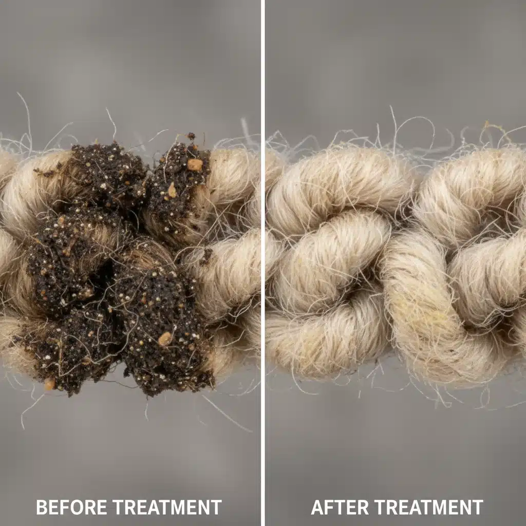 Before and after pet stain removal on carpet